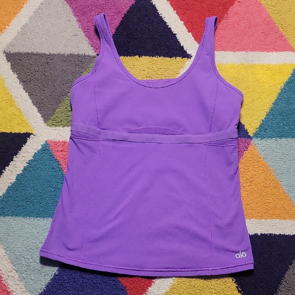 ALO Yoga Purple Scoop Tank Camisole Size M